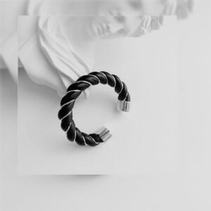Black Kollection: Twisted Faux Leather Bracelet